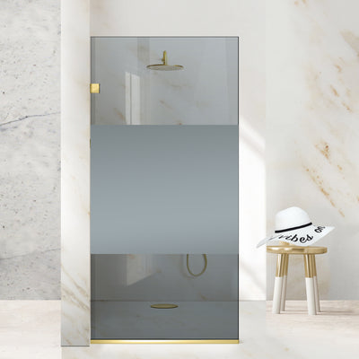 Shower Screens Walk-in, Stainless steel shower wall, gold #Grey
