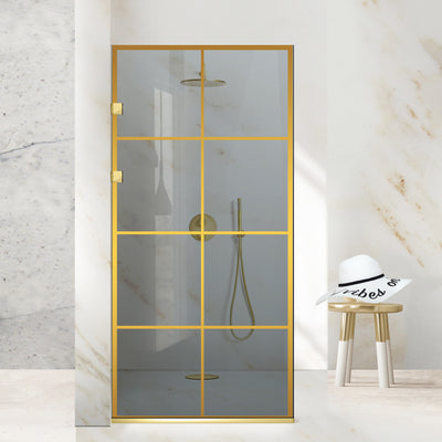 Shower Screens Walk-in, Stainless steel shower wall, gold #Grey