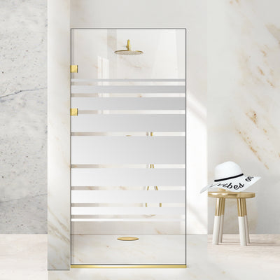 Shower Screens Walk-in, Stainless steel shower wall, gold, #Clear #Crystal clear