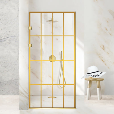Shower Screens Walk-in, Stainless steel shower wall, gold, #Clear #Crystal clear