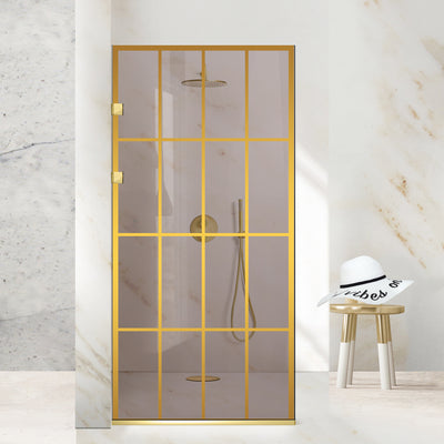 Shower Screens Walk-in, Stainless steel shower wall, gold #Bronze
