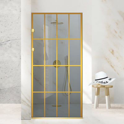 Shower Screens Walk-in, Stainless steel shower wall, gold #Grey