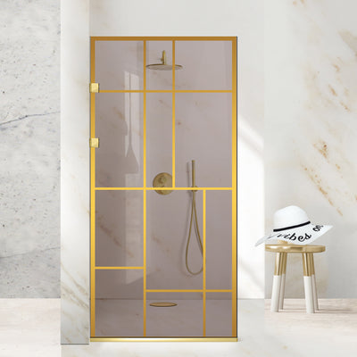 Paravan dus Walk-in, Perete dus Inox, auriu #Bronz