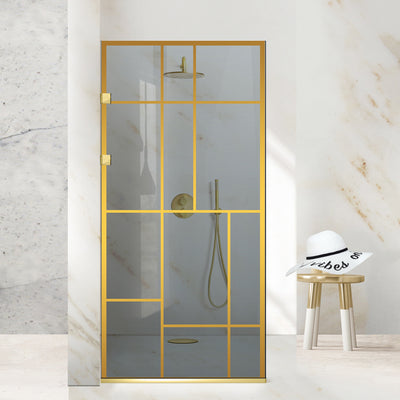 Shower Screens Walk-in, Stainless steel shower wall, gold #Grey