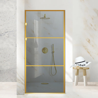 Shower Screens Walk-in, Stainless steel shower wall, gold #Grey