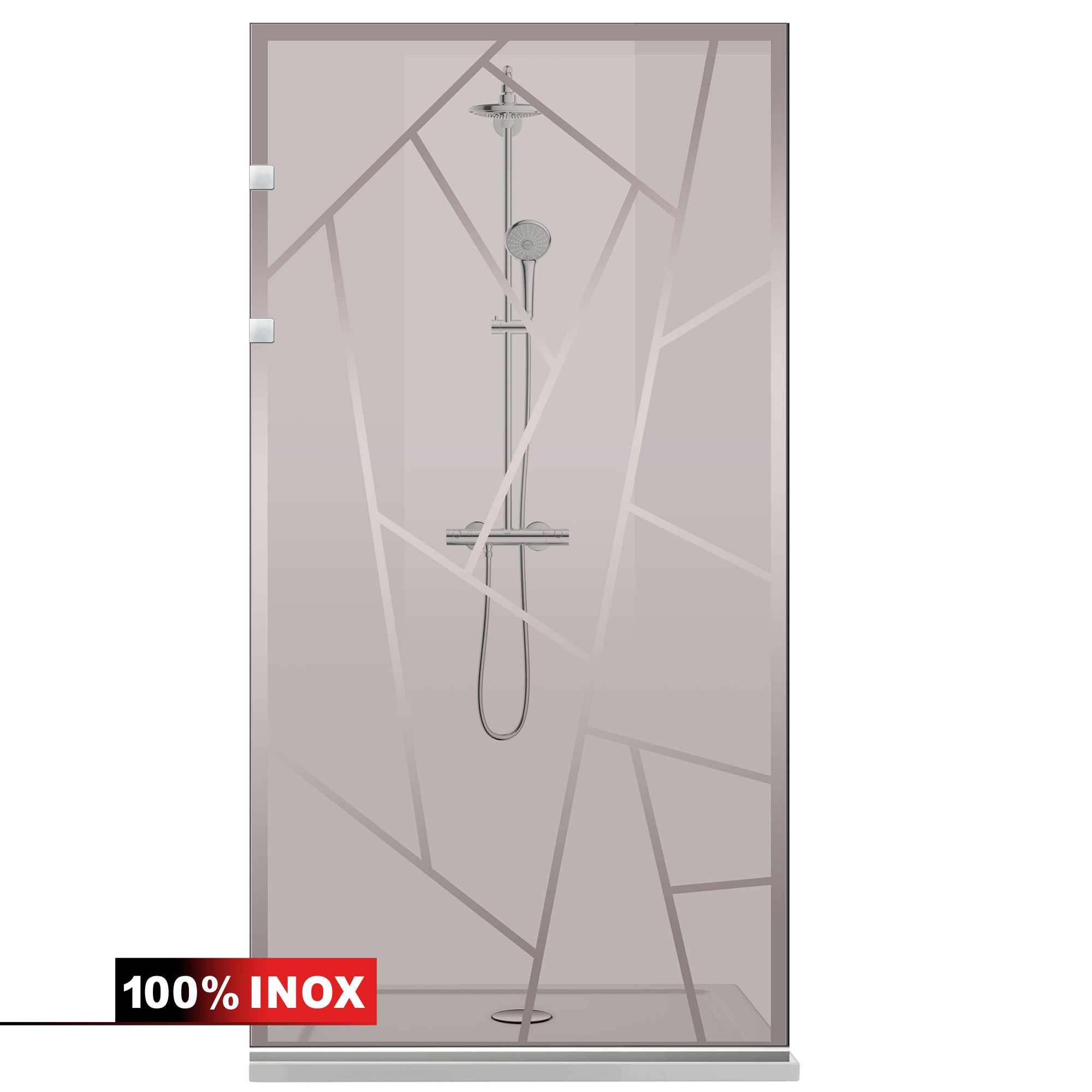 Shower Screens Walk-in, Shower wall Stainless steel, #Bronze