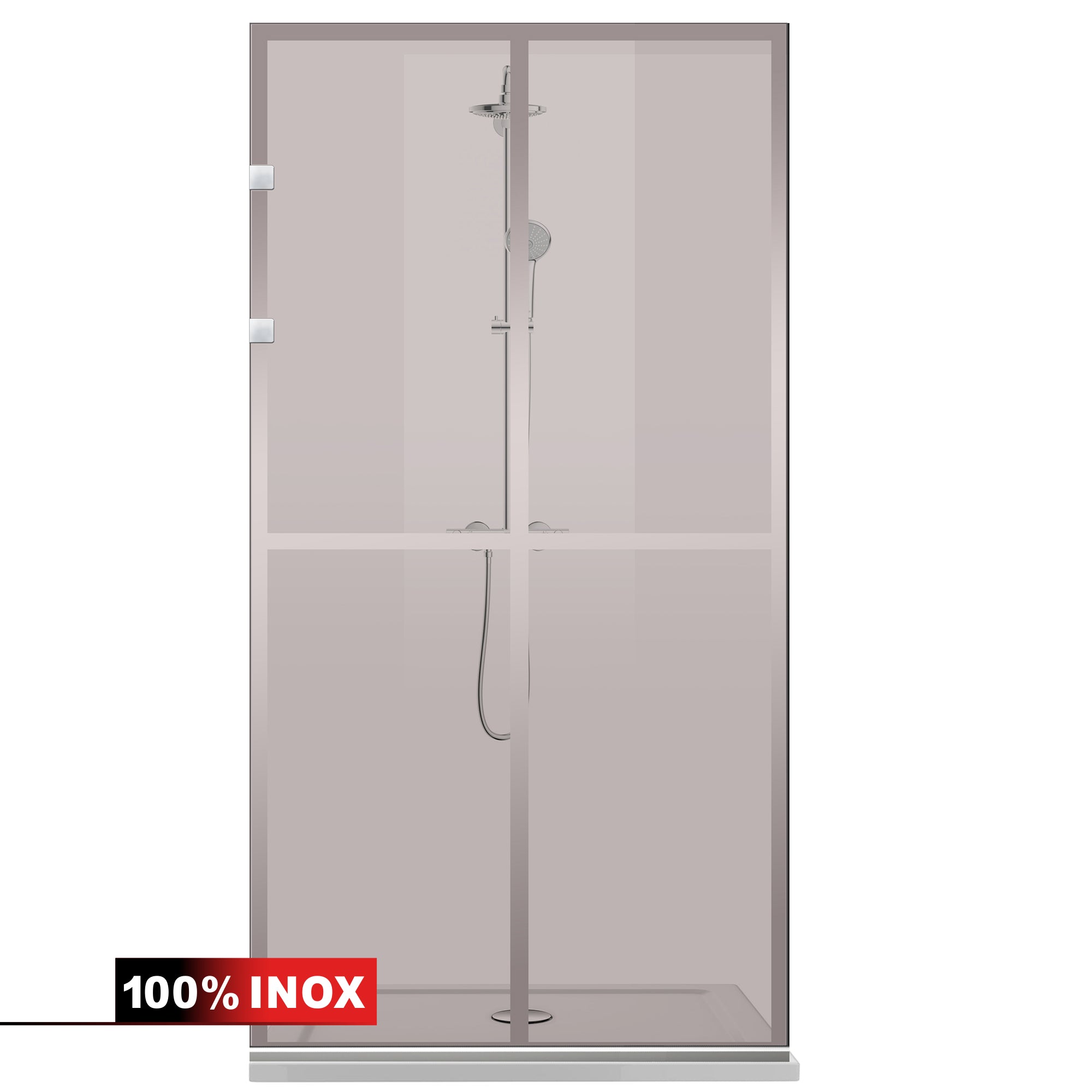 Shower Screens Walk-in, Shower wall Stainless steel, #Bronze