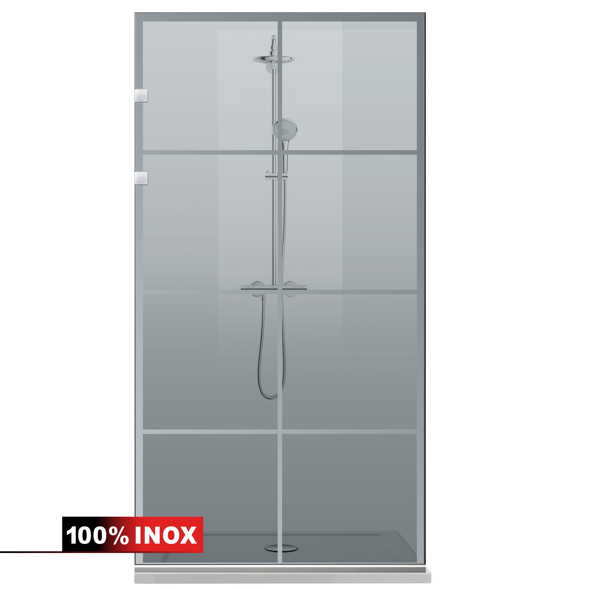 Shower Screens Walk-in, Shower wall Stainless steel, #Grey