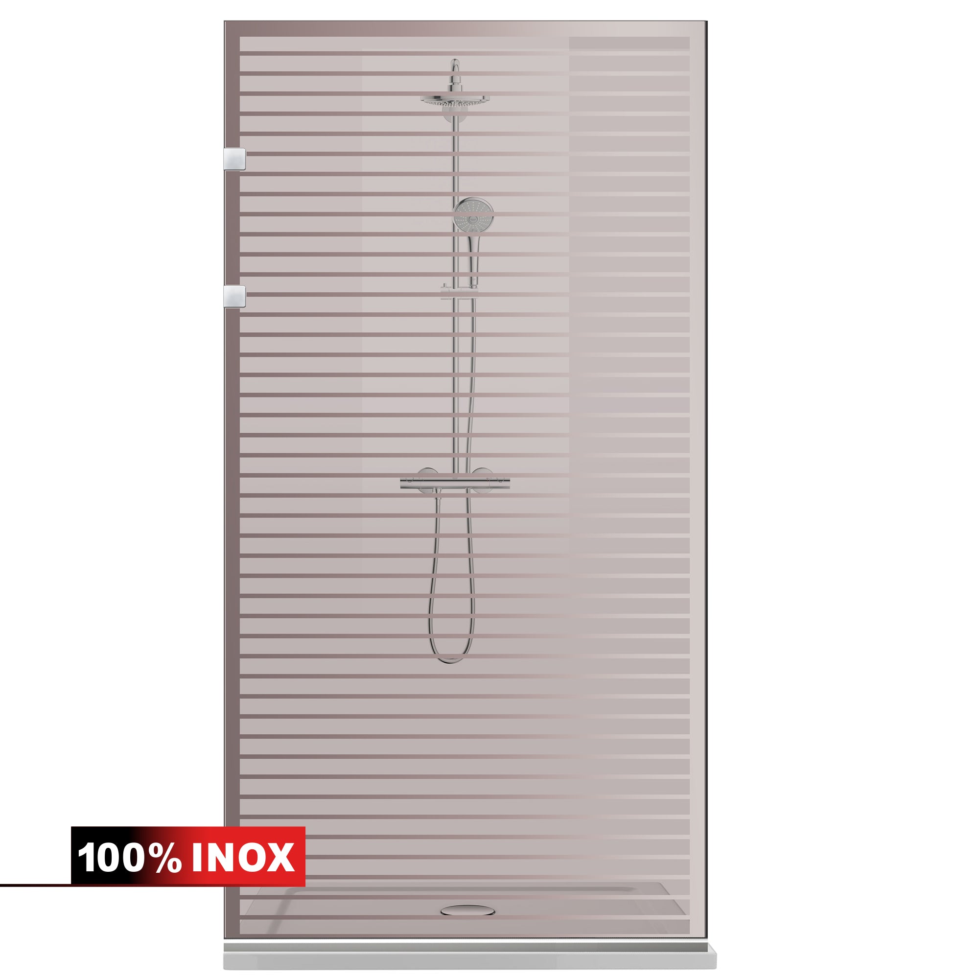 Shower Screens Walk-in, Shower wall Stainless steel, #Bronze