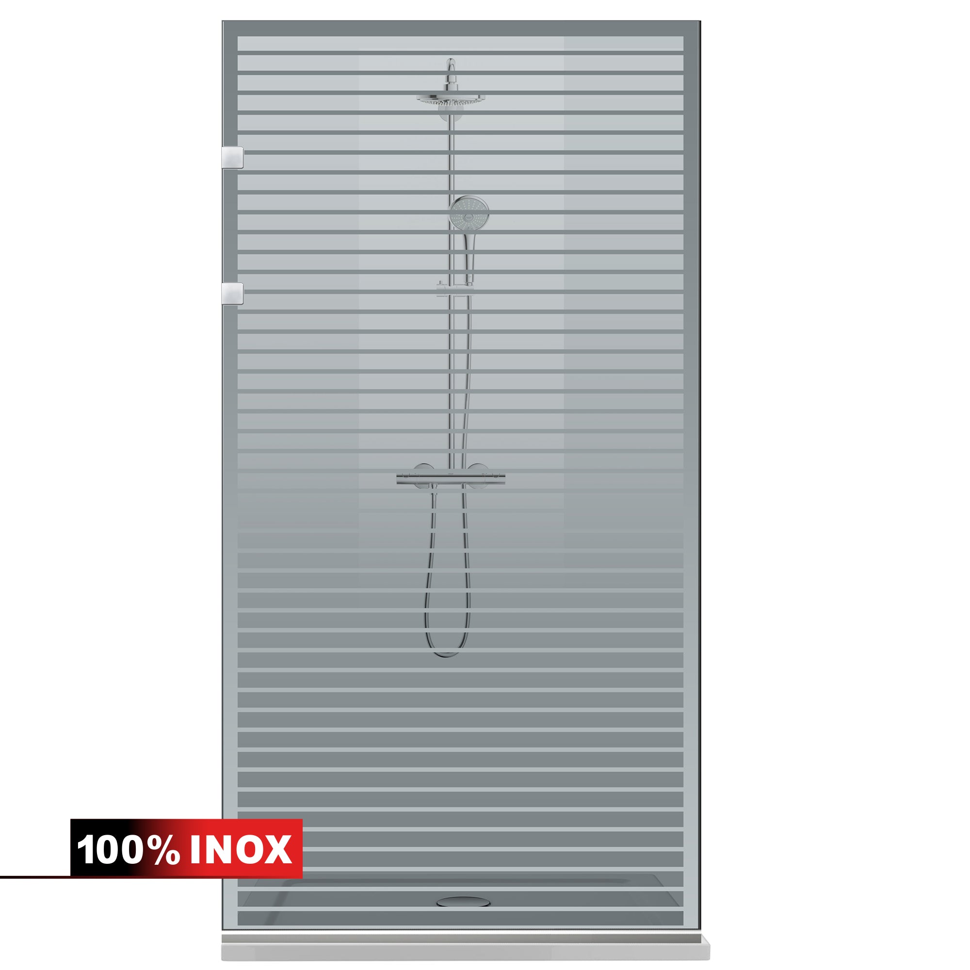 Shower Screens Walk-in, Shower wall Stainless steel, #Grey