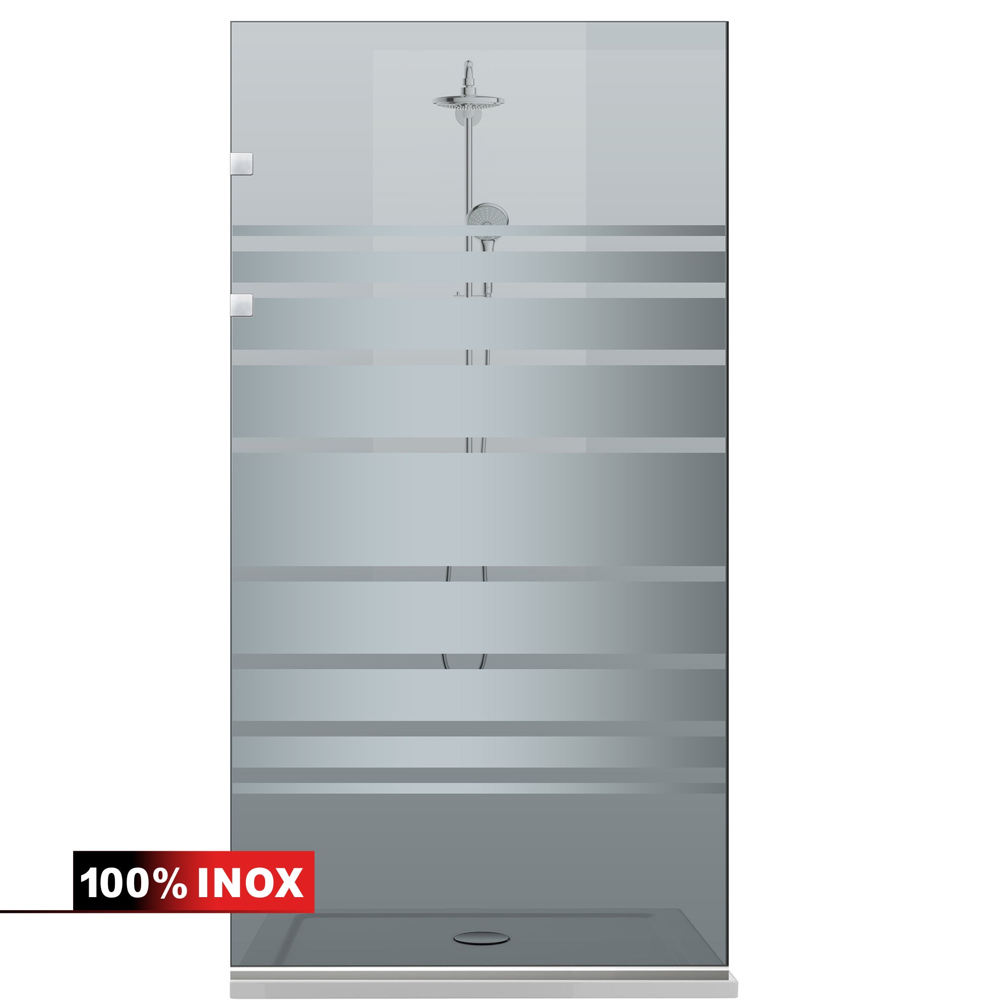 Shower Screens Walk-in, Shower wall Stainless steel, #Grey