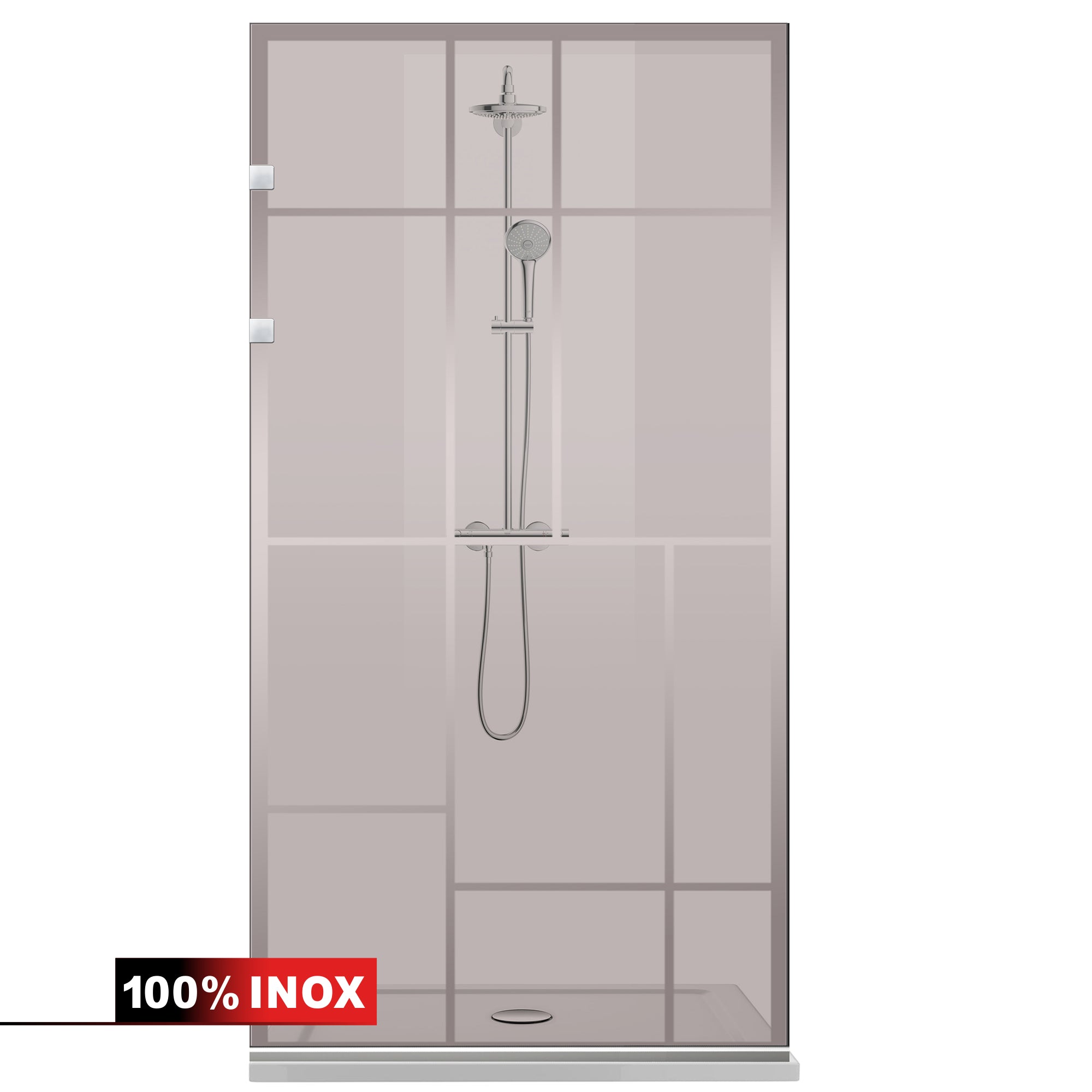 Shower Screens Walk-in, Shower wall Stainless steel, #Bronze