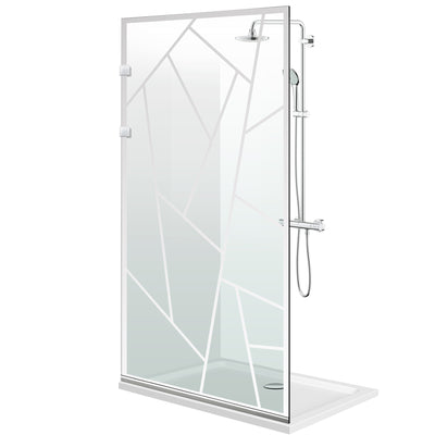Aqua Elegance ® INOX walk-in shower screen, Atlas clear model, full stainless steel hardware, clear tempered glass