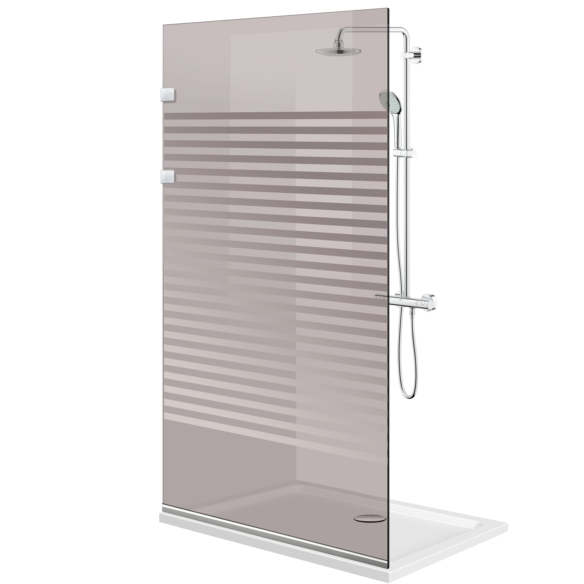 Shower Screens Walk-in, Shower wall Stainless steel, #Bronze