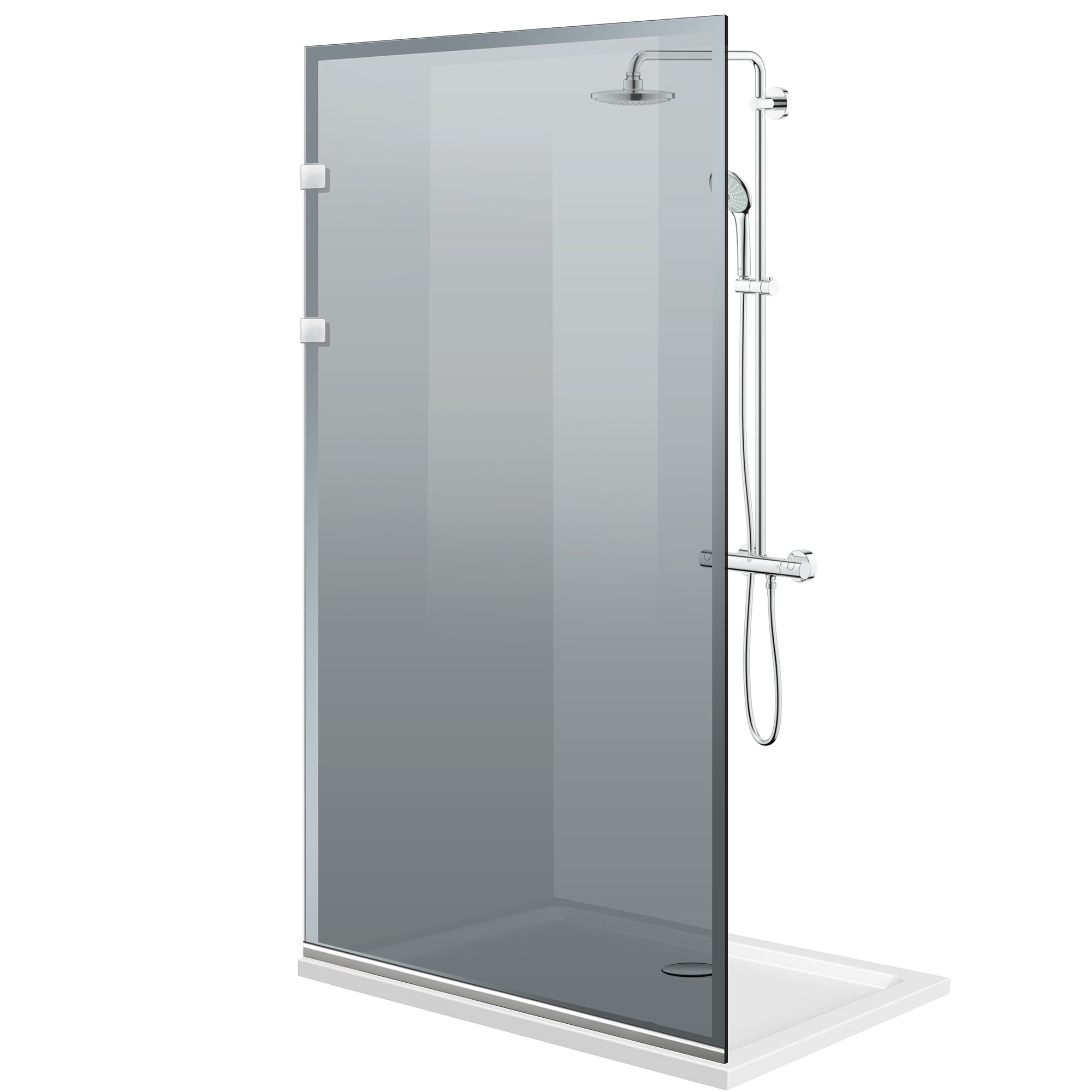 Shower Screens Walk-in, Shower wall Stainless steel, #Grey