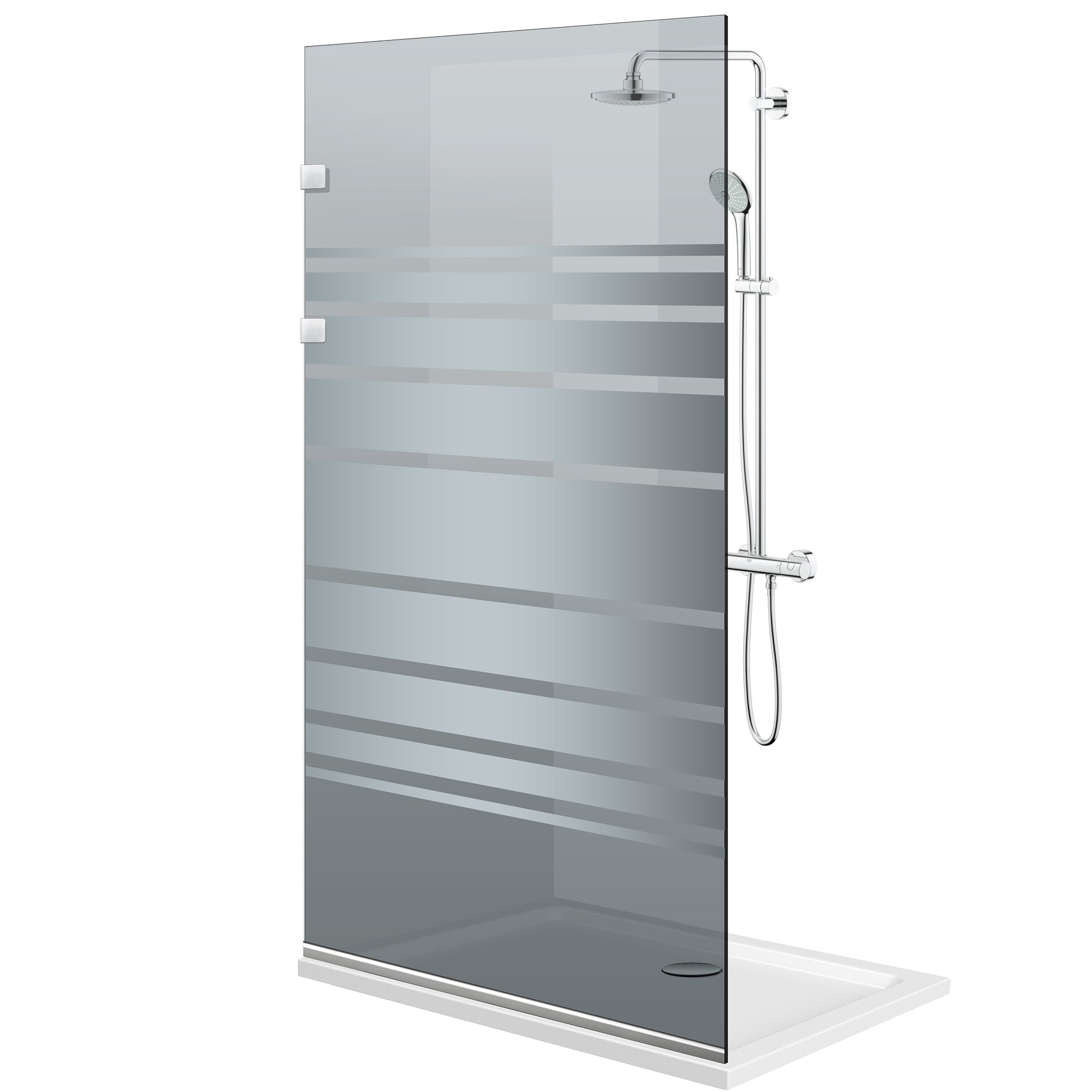 Shower Screens Walk-in, Shower wall Stainless steel, #Grey