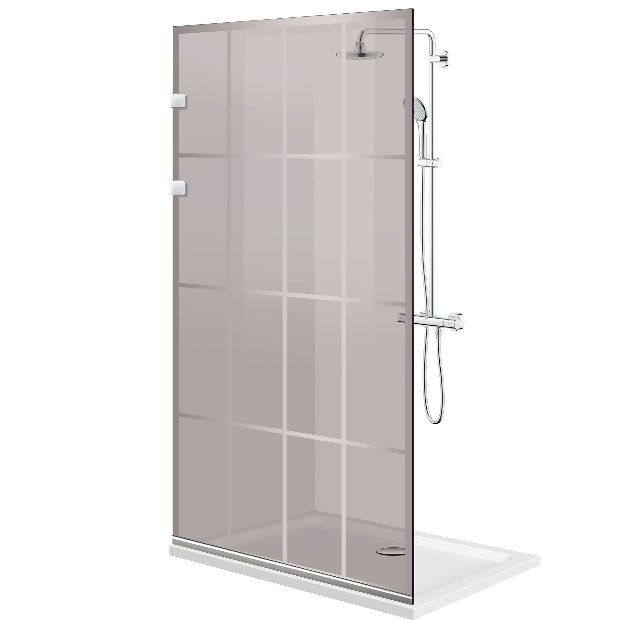 Shower Screens Walk-in, Shower wall Stainless steel, #Bronze