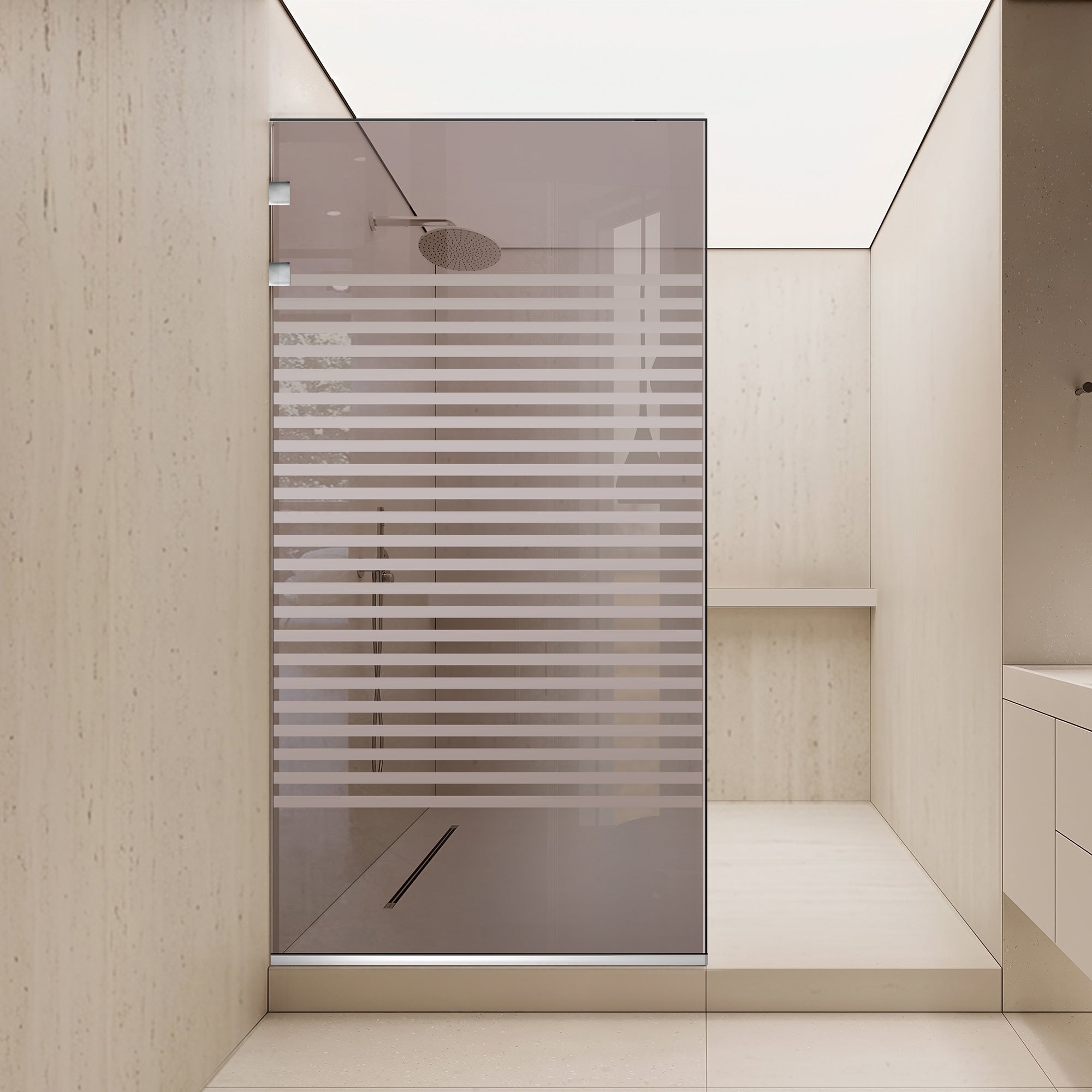 Shower Screens Walk-in, Shower wall Stainless steel, #Bronze