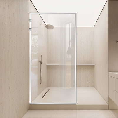 Paravan dus Walk-in, Perete dus Inox, #Clara