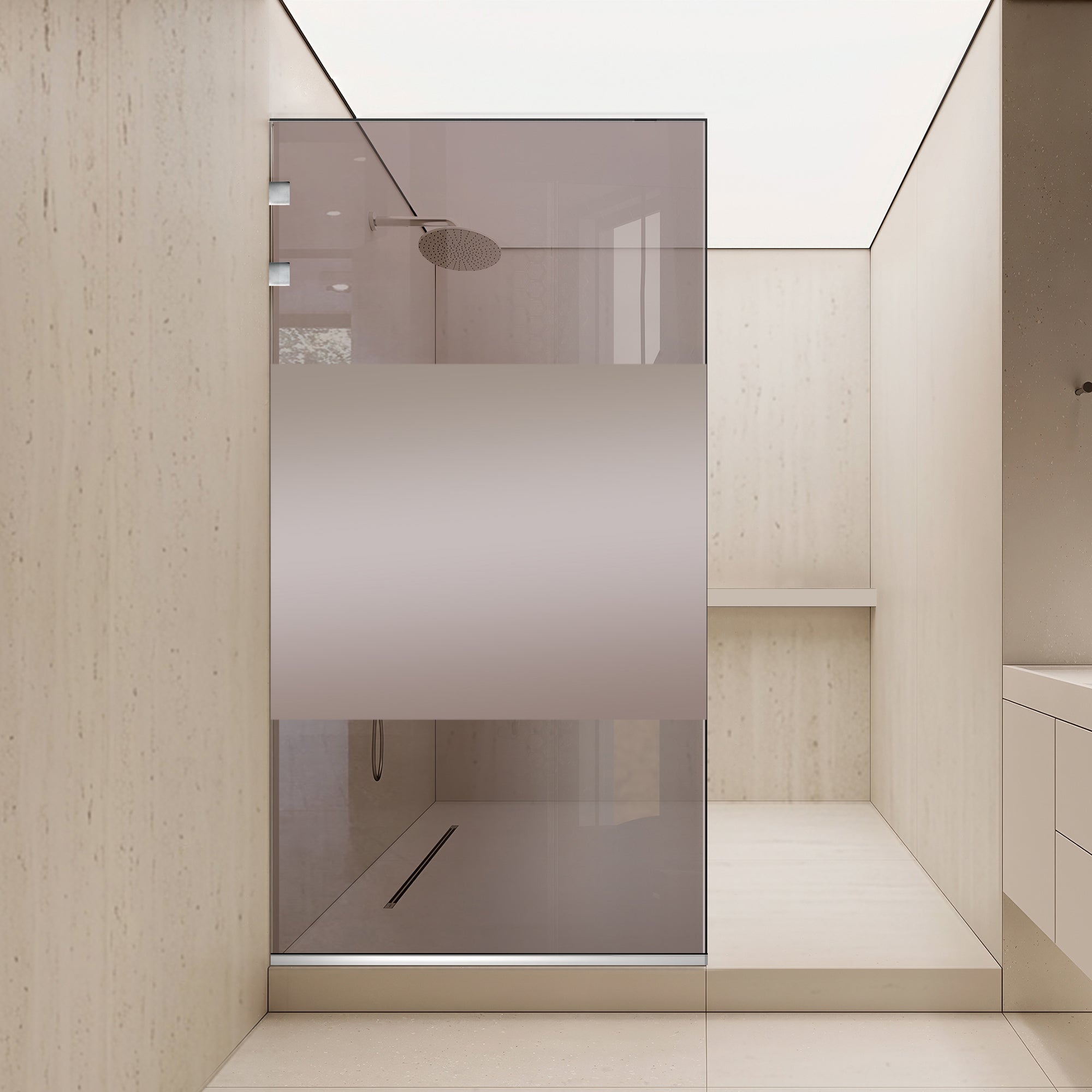 Shower Screens Walk-in, Shower wall Stainless steel, #Bronze