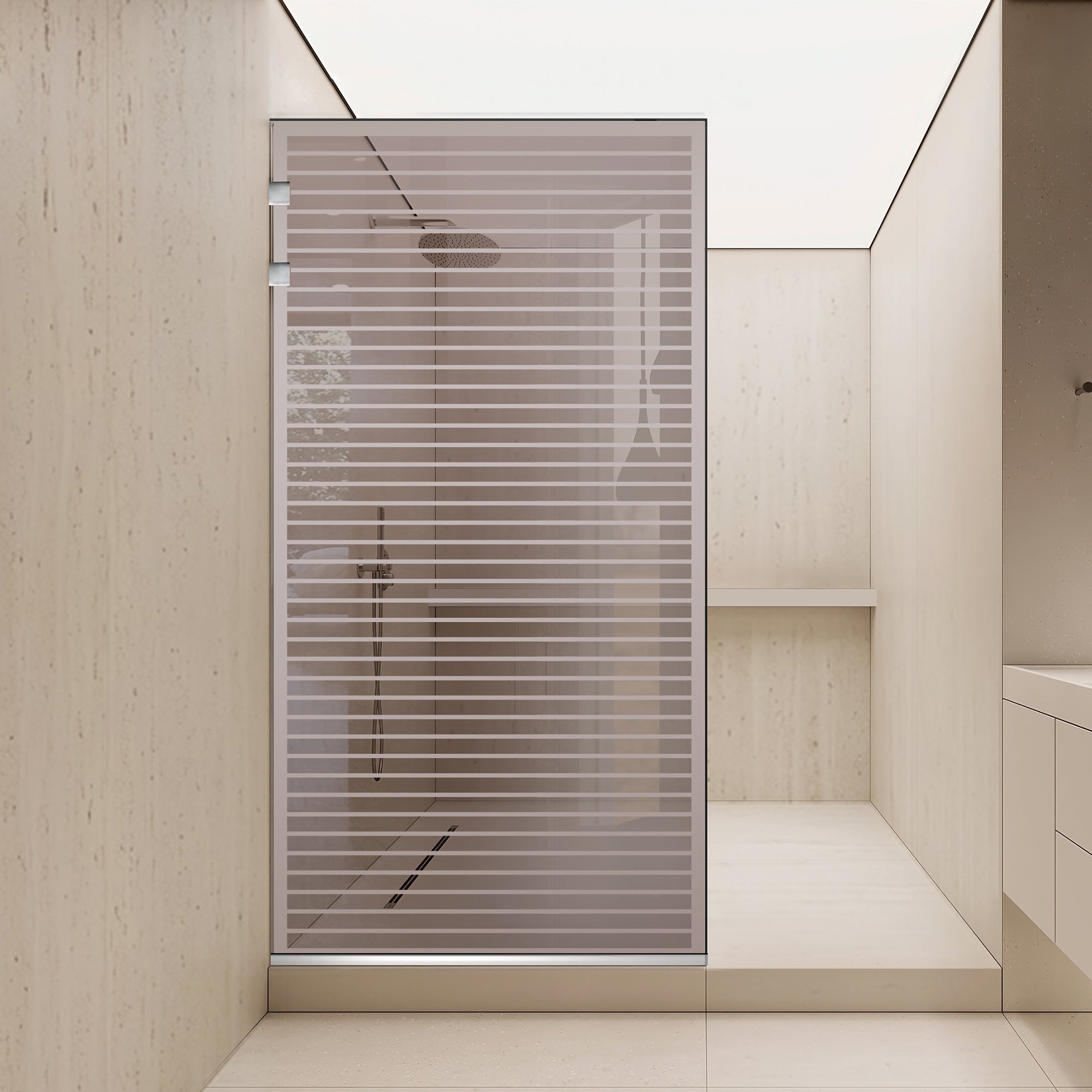 Shower Screens Walk-in, Shower wall Stainless steel, #Bronze