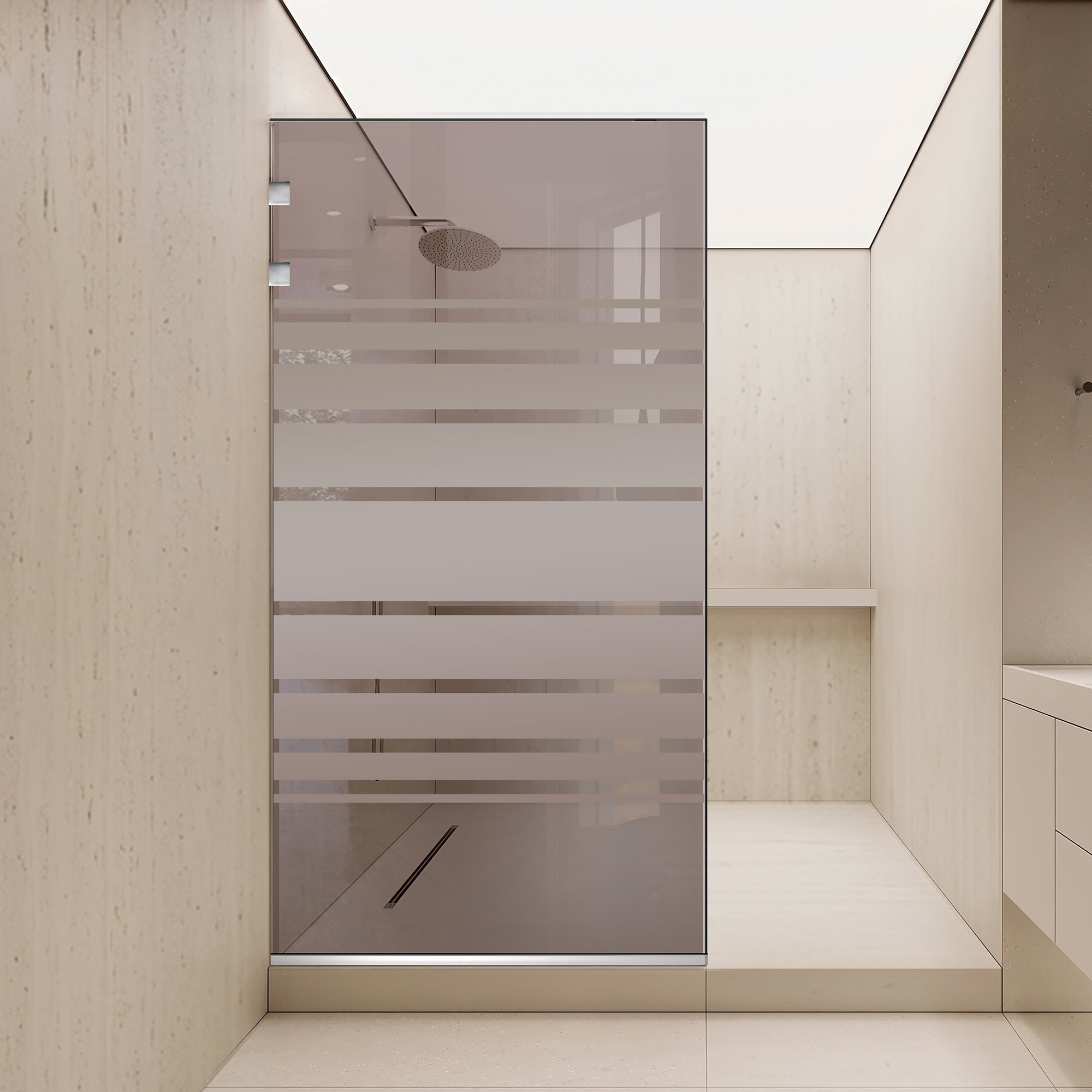 Shower Screens Walk-in, Shower wall Stainless steel, #Bronze
