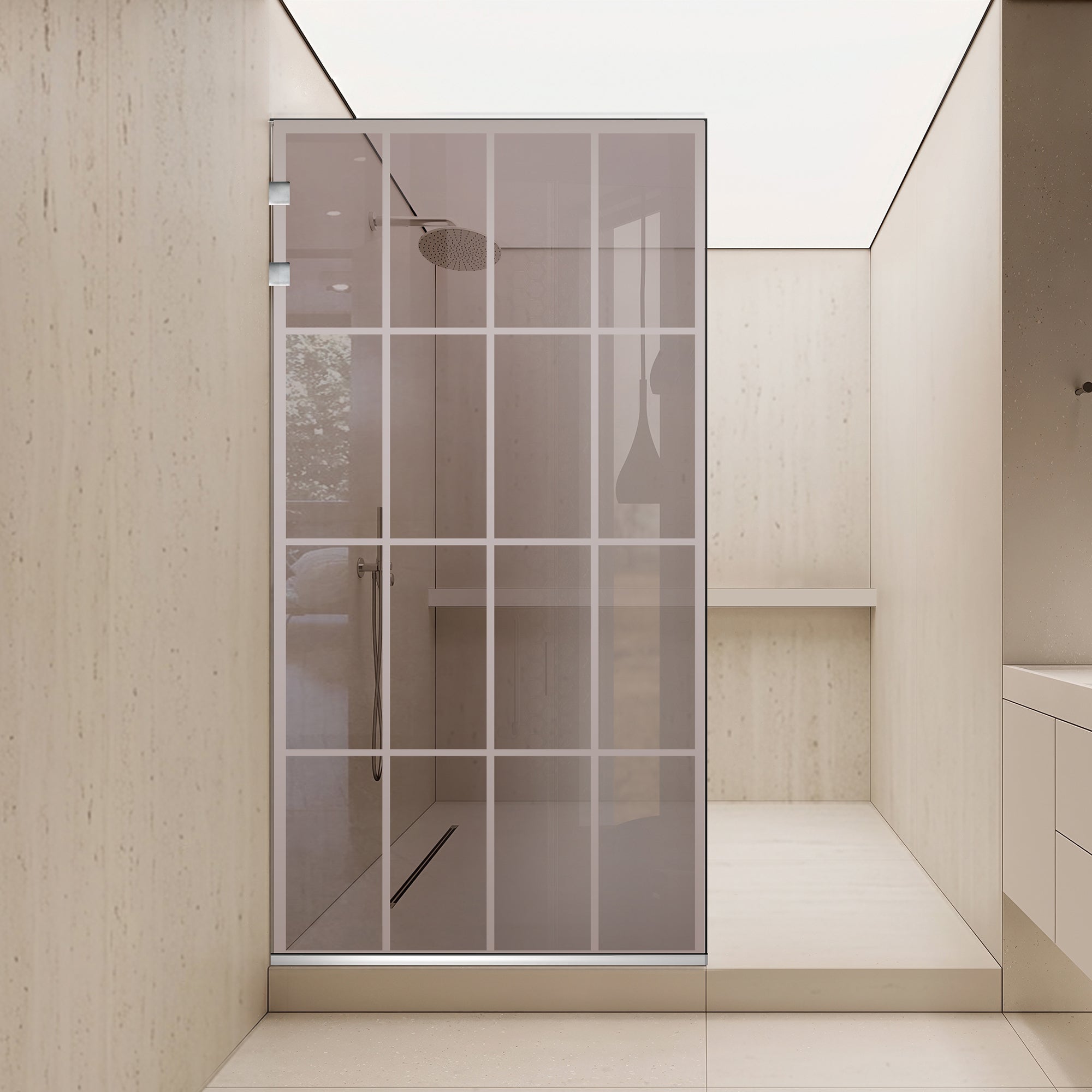 Shower Screens Walk-in, Shower wall Stainless steel, #Bronze
