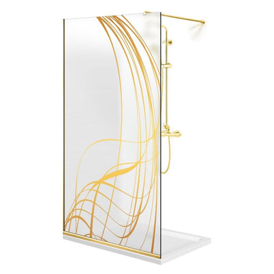 Shower Screens Walk-in, Shower Wall Gold, #Satiné #Matt