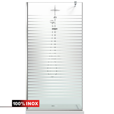 Paravan dus Walk-in, Perete dus  Inox, #Clara #Víztiszta