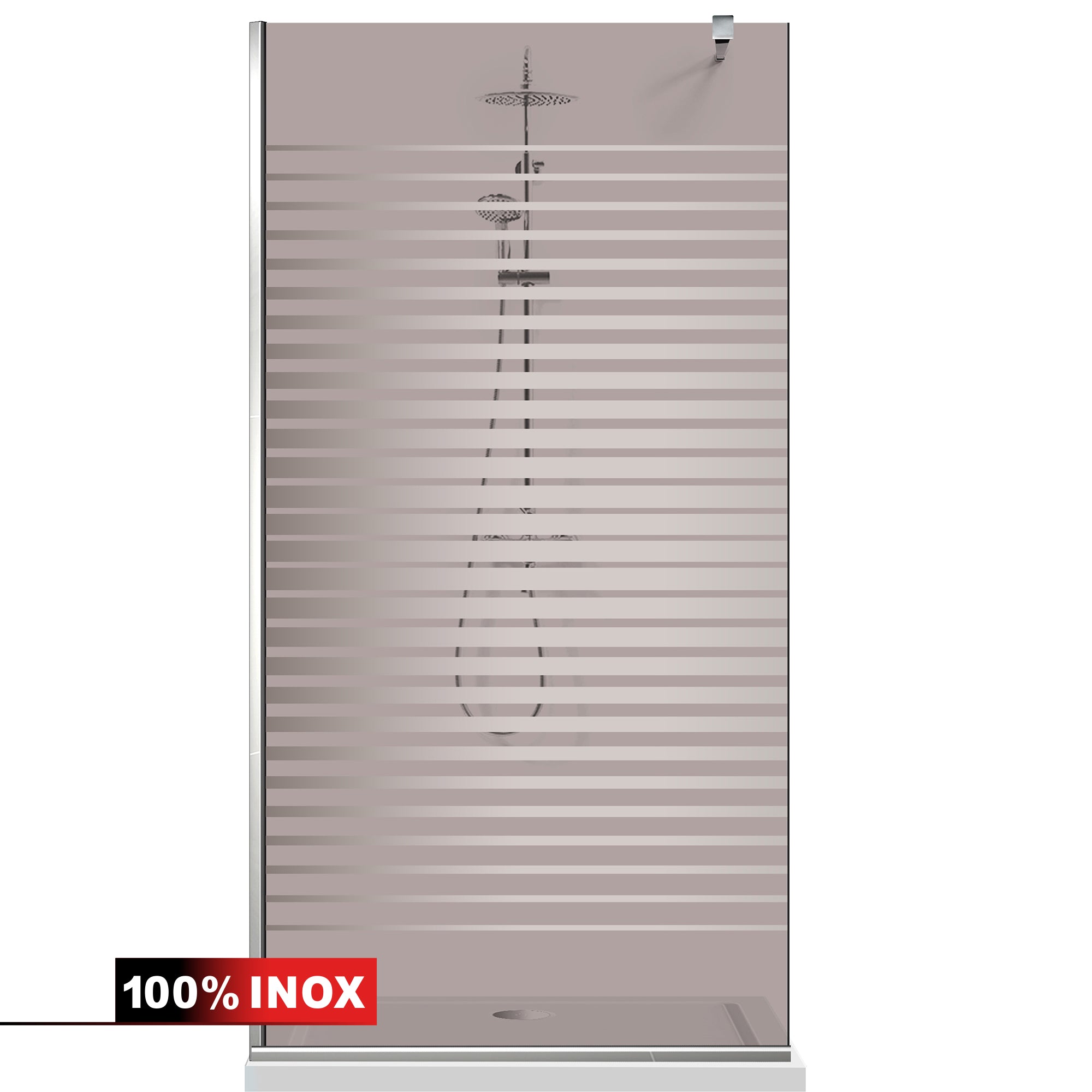 Paravan dus Walk-in, Perete dus  Inox, #Bronz #Bronz