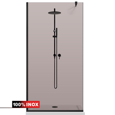 Shower Screens Walk-in, Black shower wall, #Bronze #Bronze