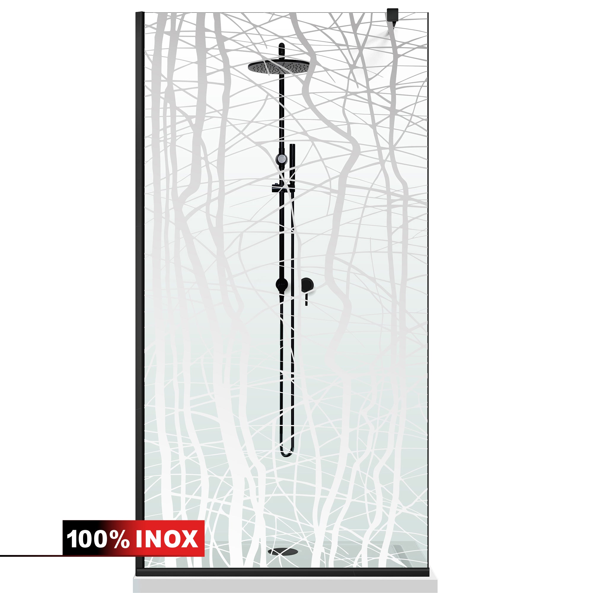 Shower Screens Walk-in, Black Shower Wall, #Clear #Víztiszta