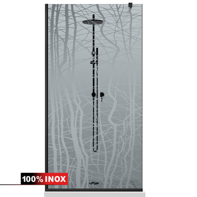 Shower Screens Walk-in, Black shower wall, #Grey #Grey