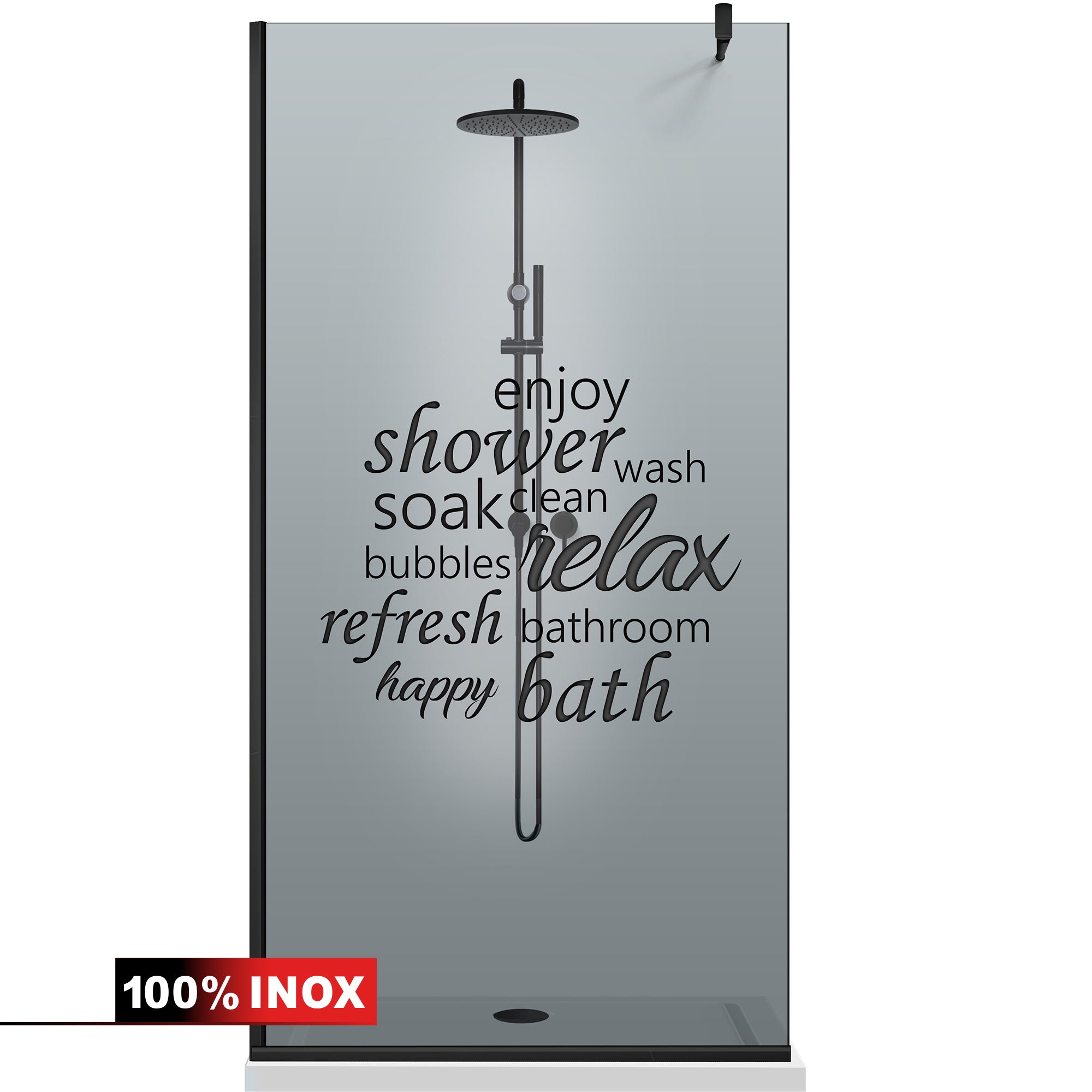 Shower Screens Walk-in, Black shower wall, #Grey #Grey