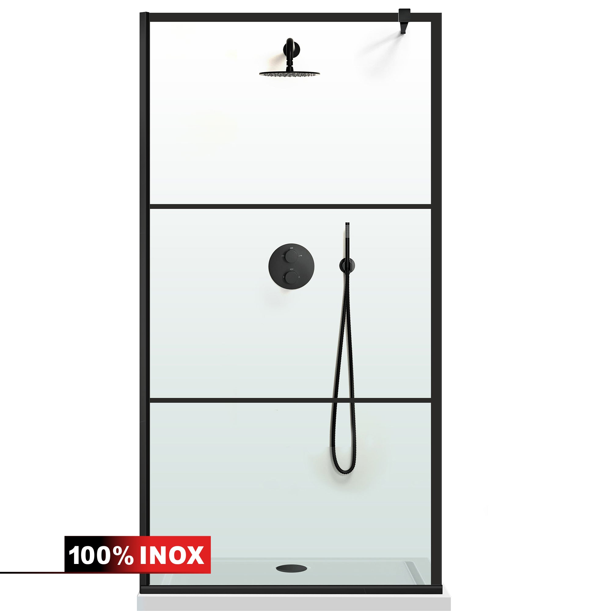 Shower Screens Walk-in, Black Shower Wall, #Clear #Crystal Clear
