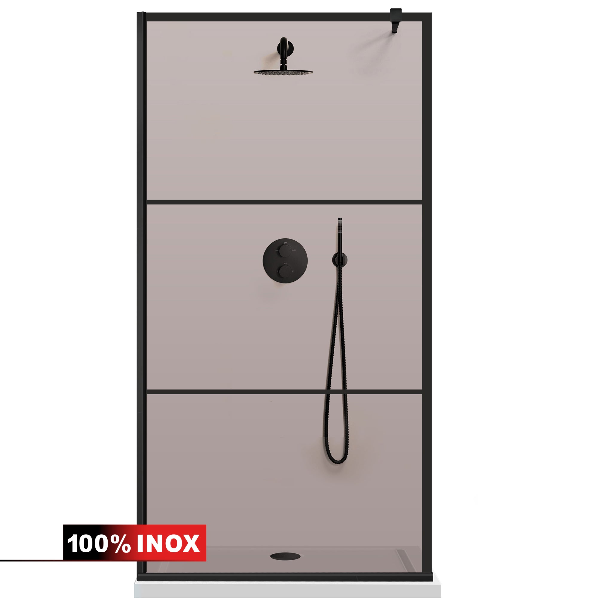 Shower Screens Walk-in, Black shower wall, #Bronze #Bronze