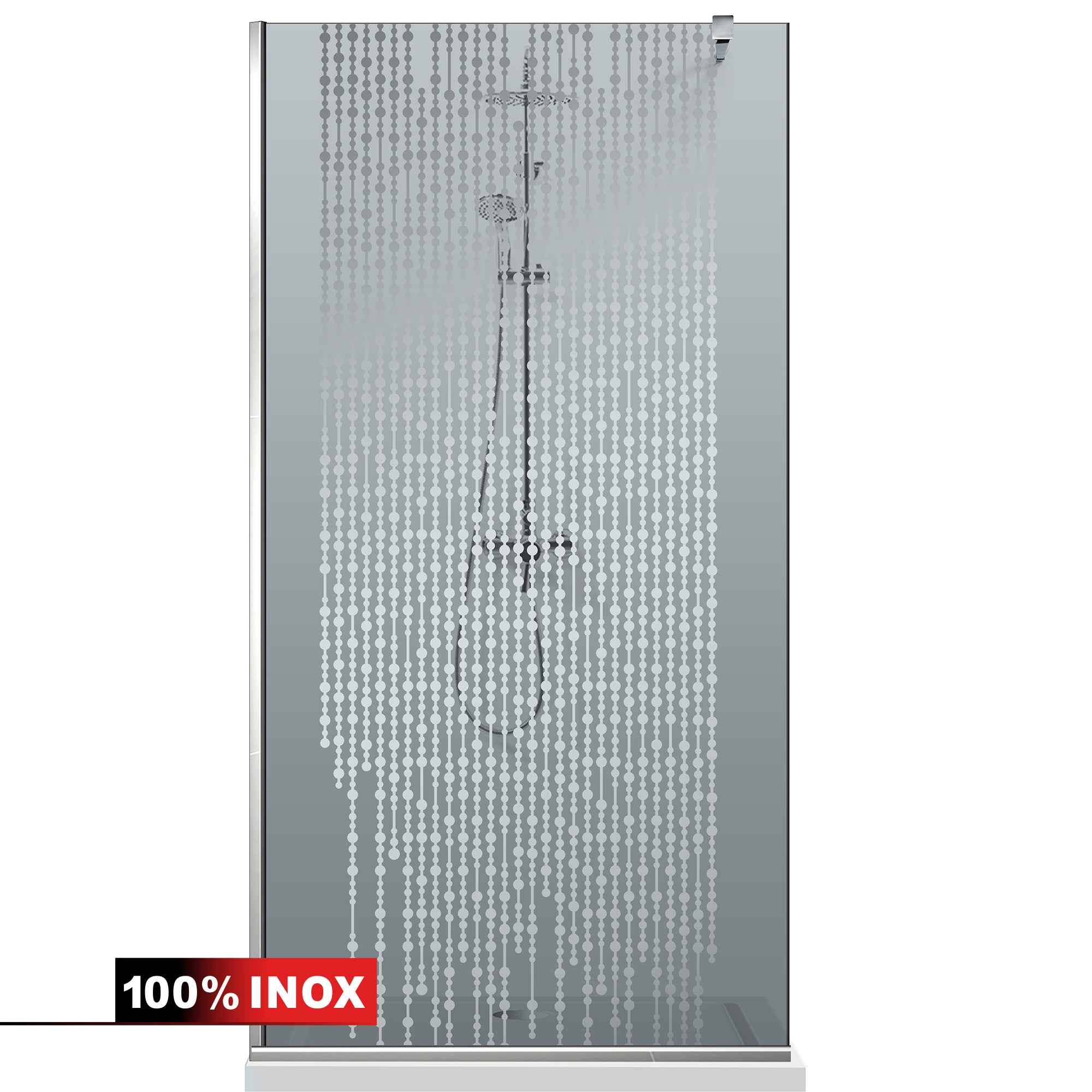 Paravan dus Walk-in, Perete dus  Inox, #Gri