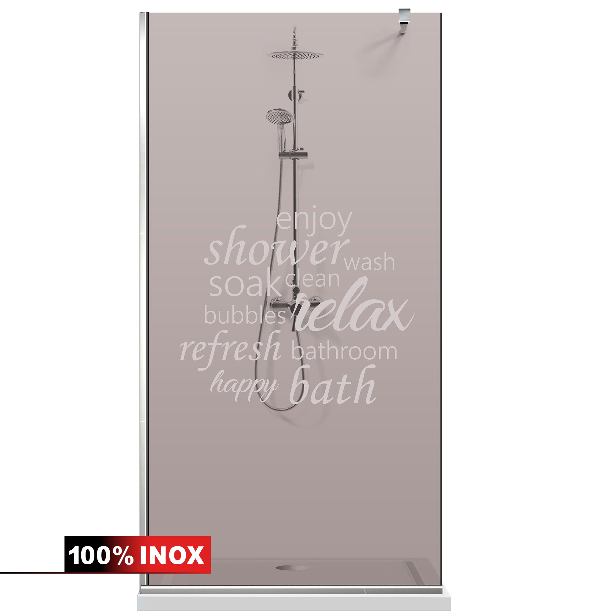 Paravan dus Walk-in, Perete dus Inox, #Bronz
