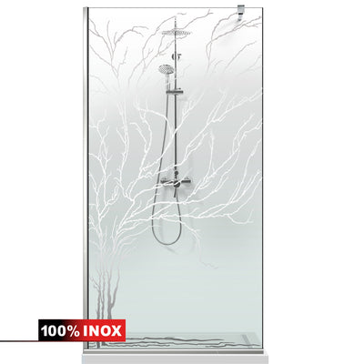 Paravan dus Walk-in, Perete dus  Inox, #Clara