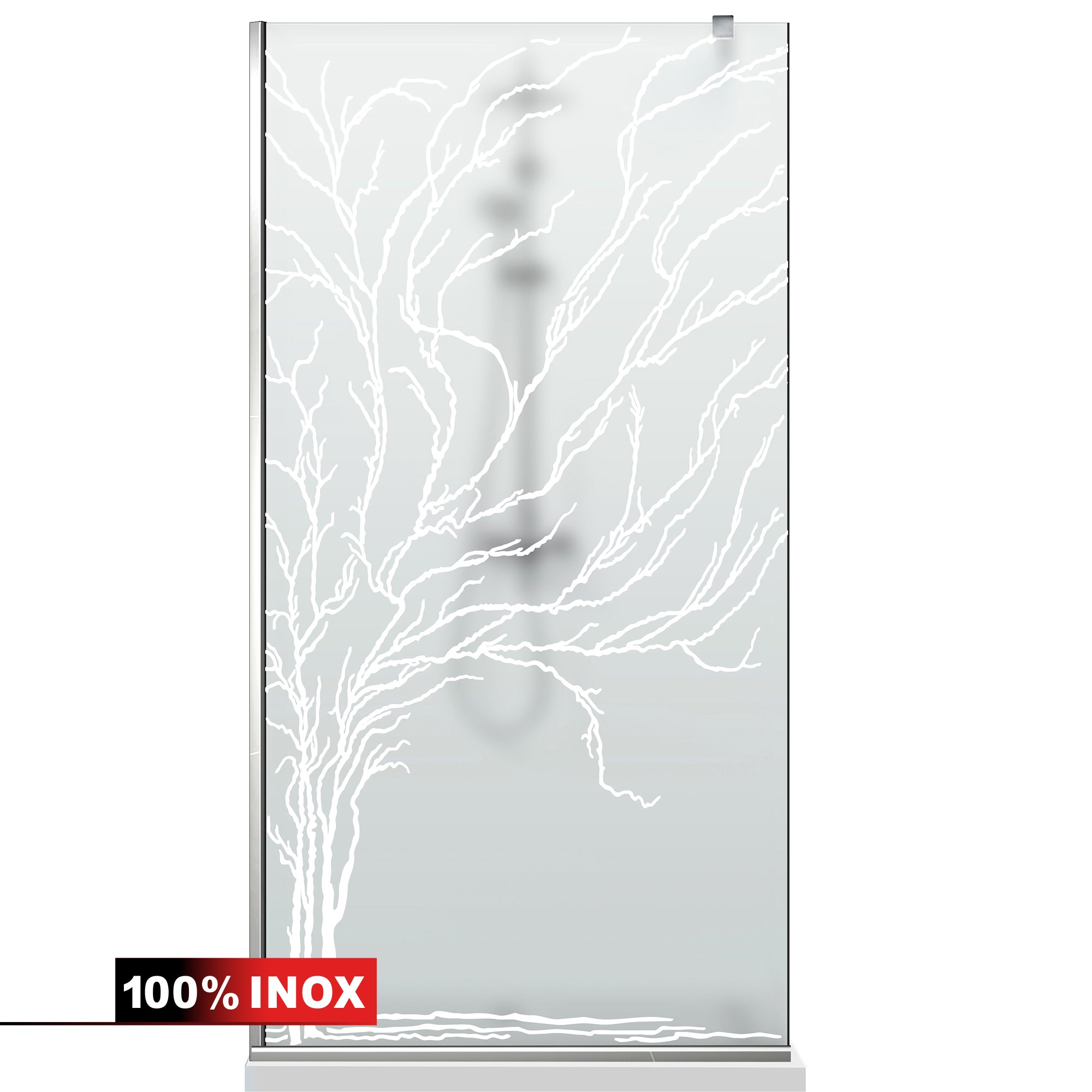 Paravan dus Walk-in, Perete dus  Inox, #Mata