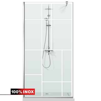 Paravan dus Walk-in, Perete dus  Inox, #Clara