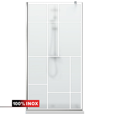 Paravan dus Walk-in, Perete dus  Inox, #Mata