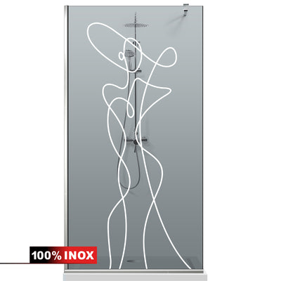 Shower Screens Walk-in, Shower wall Stainless steel, #Grey #Grey
