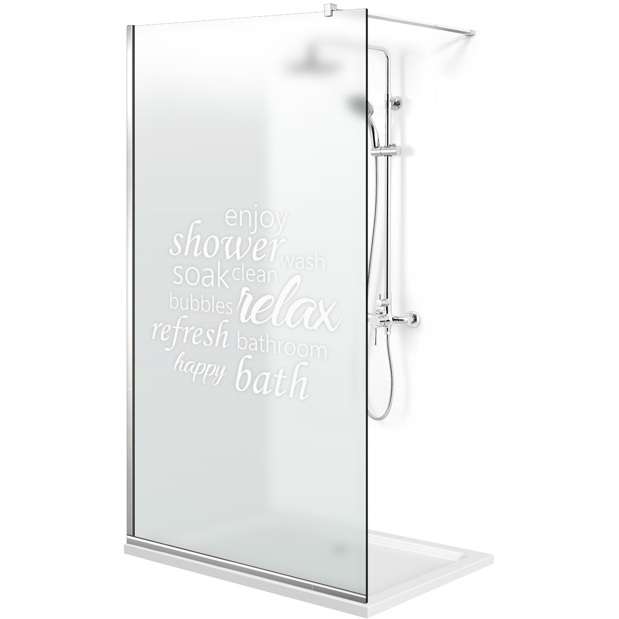 Paravan dus Walk-in, Perete dus  Inox, #Mata