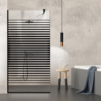 Shower Screens Walk-in, Black Shower Wall, #Clear #Víztiszta