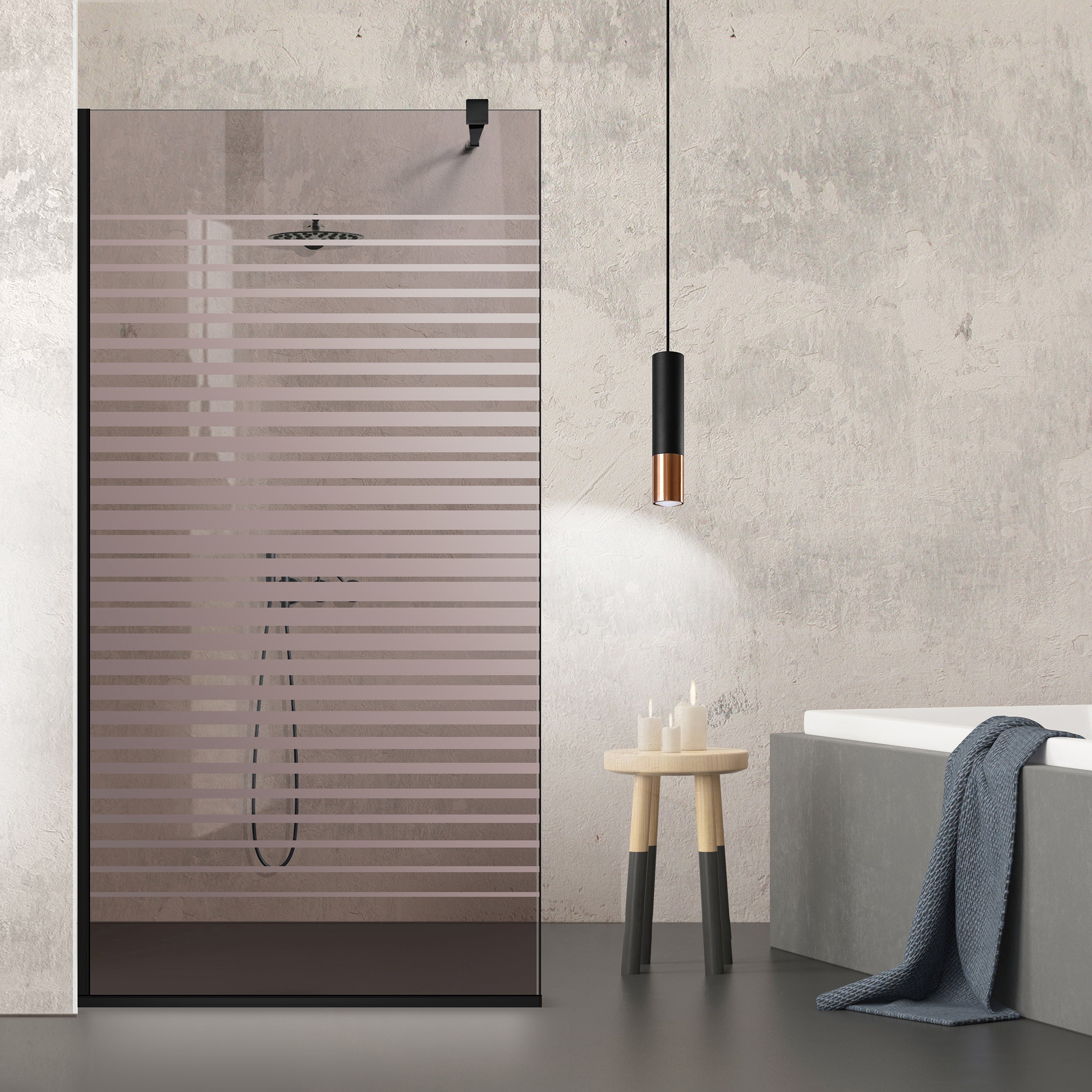 Shower Screens Walk-in, Black shower wall, #Bronze #Bronze