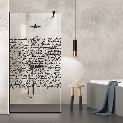 Shower Screens Walk-in, Black Shower Wall, #Clear #Víztiszta