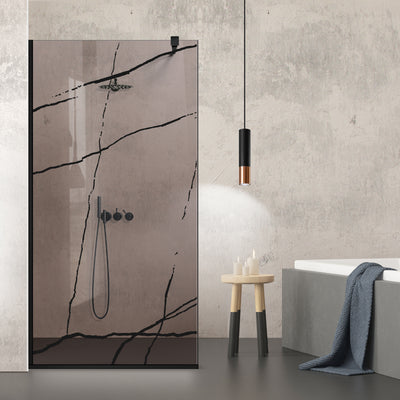 Shower Screens Walk-in, Black shower wall, #Bronze #Bronze