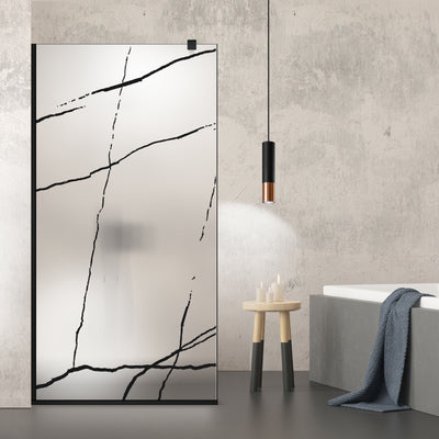 Shower Screens Walk-in, Black Shower Wall, #Satiné #Matt