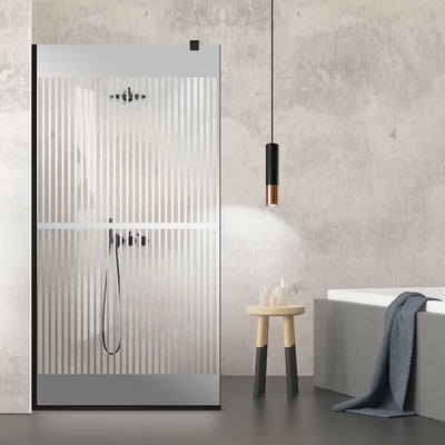 Shower Screens Walk-in, Black Shower Wall, #Clear #Víztiszta